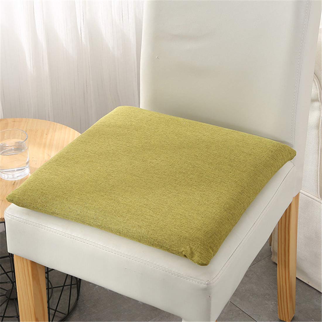 Ecloud Shop Chair Cushion Square Seat Pad Memory Foam Dining Chair Cushion Pad Simple Solid Color Cushion Chair Pad, Suitble for Outdoor Patio Dining Garden Office-Green