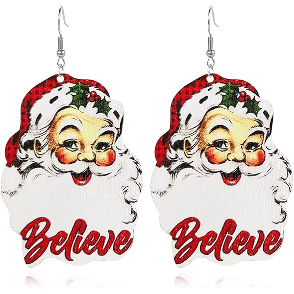 NEWEI Santa Claus Earrings - Acrylic Drop Dangle Christmas Earrings For Women - View #5