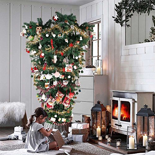 OurWarm 7ft Upside Down Artificial Christmas Tree with 1100 Branch Tips