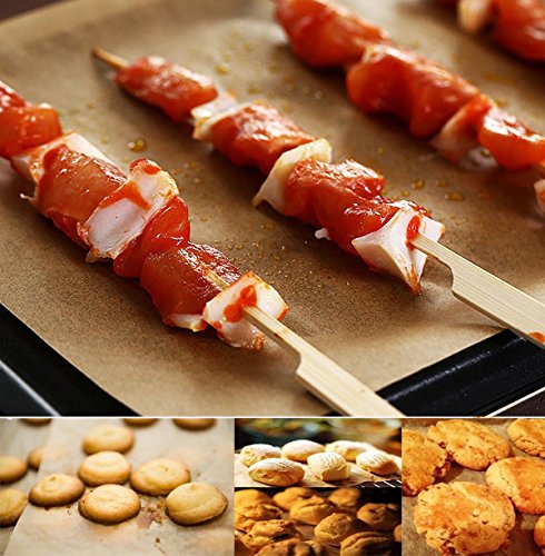 YIYATOO 12x16 (50 Pcs) Unbleached Parchment Paper Baking Sheets - Exact Fit for Your Half Sheet Pans - - Will Not Curl or Burn - Non-Toxic - Greaseproof