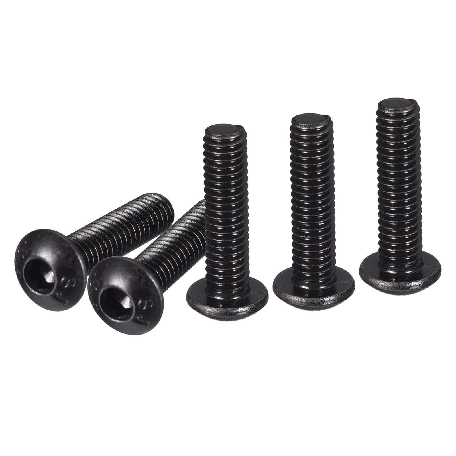 DTGN M4-0.7x16mm Button Head Socket Cap Screws - 50Pack - Good for Machine - Carbon Steel Black Oxide - Hex Drive Full Thread Fasteners