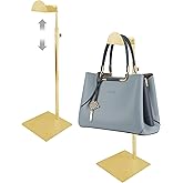 KEJJNYER 2 Pack Purse Display Stand Gold, Stainless Steel Handbag Rack Display Stand Adjustable, Single Hanging Hook Purse Stand for Display Store (13.7-24.4 Inch)