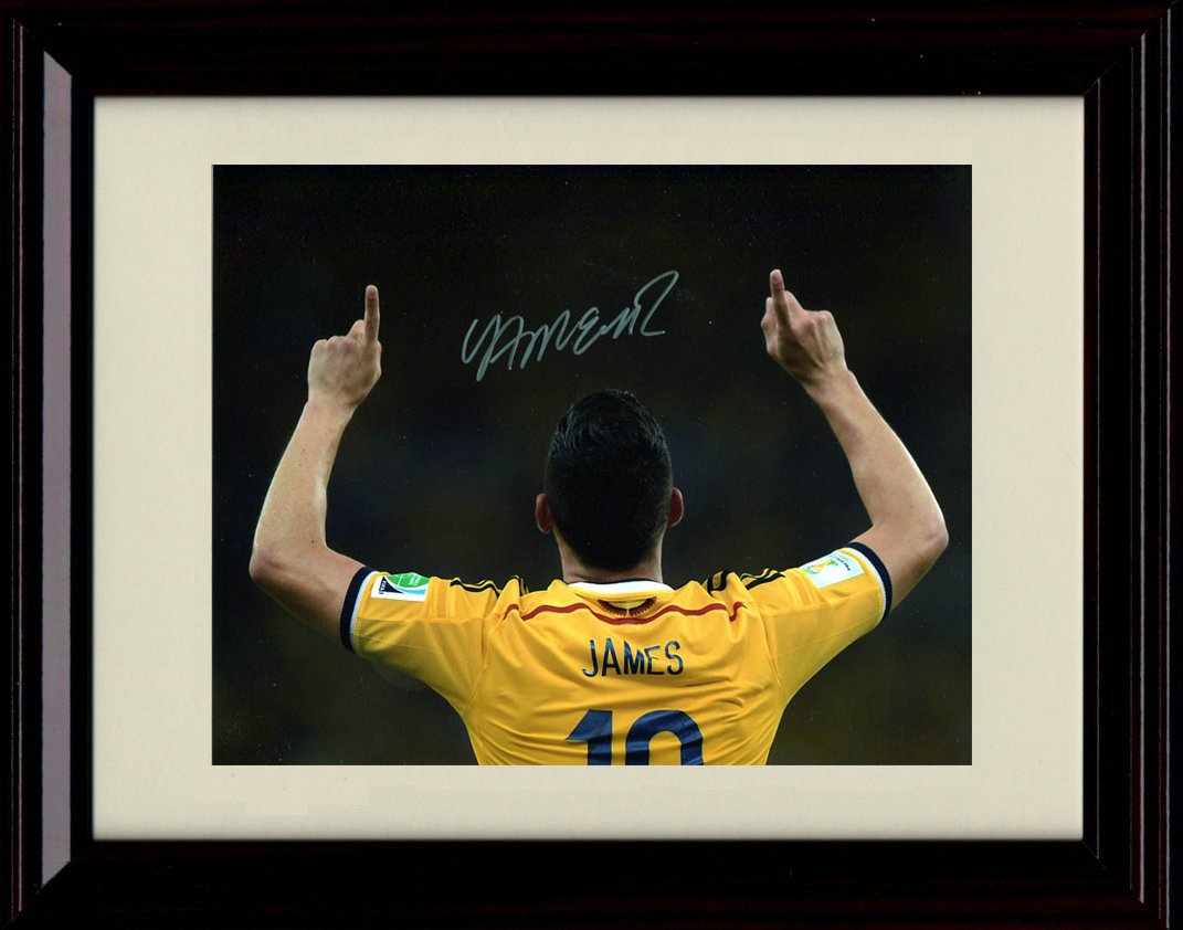 Framed James Rodriguez Autograph Replica Print - Team Colombia - World Cup