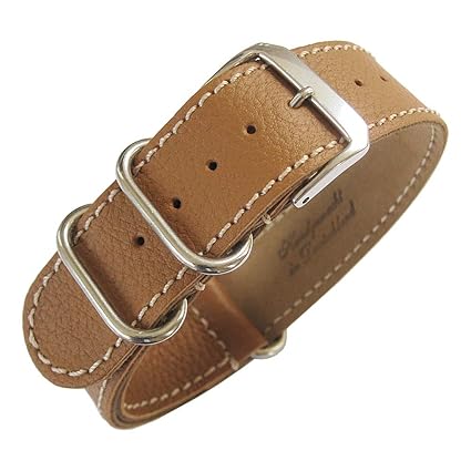 Germany 2-Piece MoD Military G10 22mm Tan Leather Mens Watch Strap