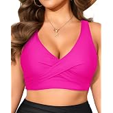 Tempt Me Women Plus Size Bikini Top Twist Front Push Up Full Coverage Bra | Removable Padded Cups, Perfect for Large Bust