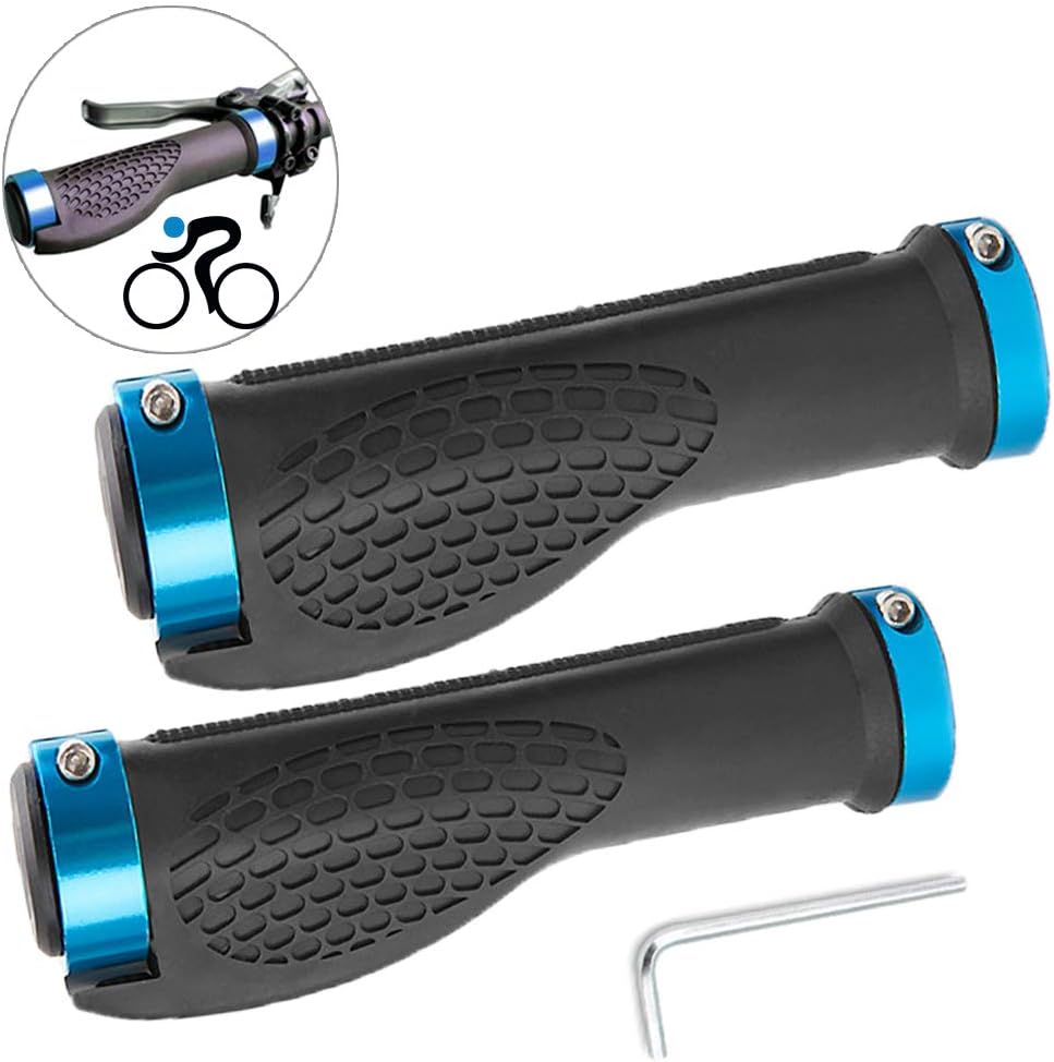 Jueapu Bike Grips Handbars Ergonomic Design Rubber Bicycle Grips with Widen Holding Surface Unti-Skid Handlebar Grips Shockproof Handlebar Cover for Bike Mountain Road MTB