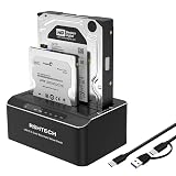 RSHTECH Hard Drive Docking Station Aluminum USB-C/USB 3.0 to SATA Dual Bay Hard Drive Dock for 2.5 or 3.5 inch HDD SSD, with 2-in-1 USB Cable, Support Offline Clone, UASP and 2x22TB, RSH-DS01C