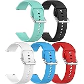 TenCloud PACK 5 Silicone Bands for Veryfit Smart Watch IDW16 Replacement Wristbands for Women Men, Adjustable Soft Waterproof Sport Bands Compatible With TOOBUR, Faweio IDW16