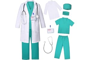Costumerry Doctor Costume for Kids Toddler Doctor Costume for Boys Girls Halloween Dress Up Party
