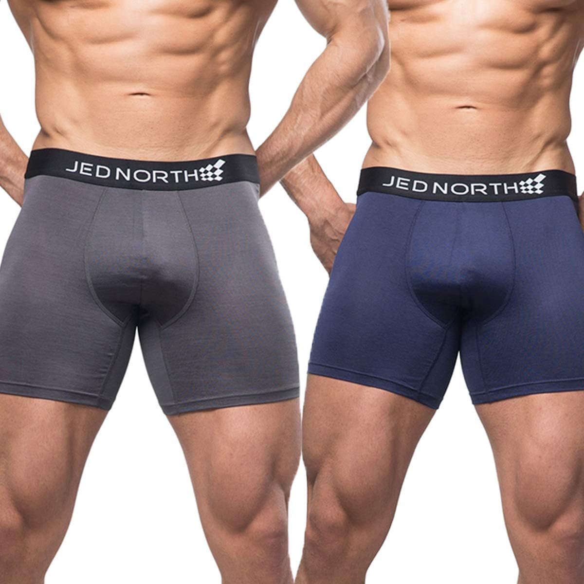 Jed North Men's 2-Pack Athletic Performance Boxer Brief Underwear for Gym and Workout