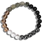 Iborov Stone Beads Bracelet for Women Men's, Protection Healing Crystal Bracelet, 8mm Gemstone Beaded Stretch Beaded Bracelet Jewelry Gift