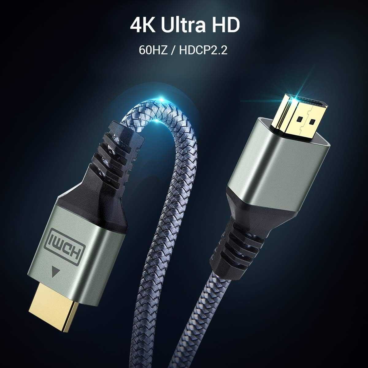 Cable HDMI 2.0 de Alta Velocidad 1.8M/6FT, Ultra HD 4k HDMI 18 Gbps