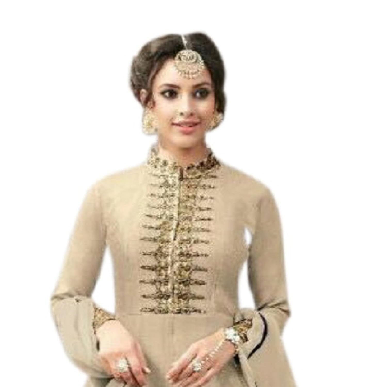 aika women's anarkali indo western suit cotton fabric with embroidery work