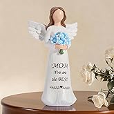 KrcaJeo Gifts for Mom from Daughter and Son - Mother's Day Birthday Christmas Thanksgiving Present, Meaningful Sentimental Gift for Mom, Hand - Painted Resin Angel Statue Figurine Home Decor