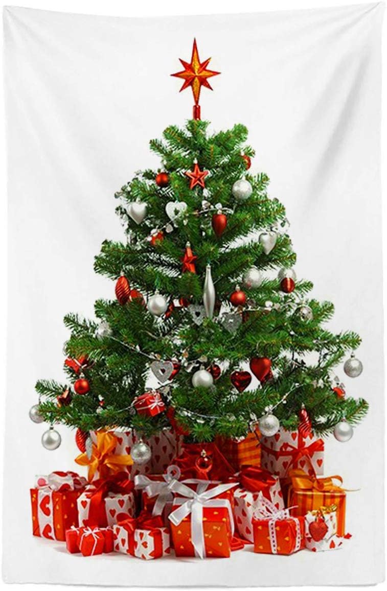 Amazon クリスマス ツリー 布 タペストリー ズボラ でも らくらく しわが目立ちにくい フォトクロスphotolulu Small約100 150cm 4 レッドツリー クリスマス雑貨 おもちゃ