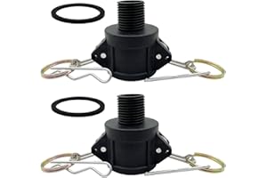 BITOTU 2PCS Camlock Fittings Poly NPT B-75 3/4" Type B Standard Couplings Cam lock Fittings Polypropylene Cam Groove Fitting Female Camlock with Male Threads (0.75 inch, Type B)