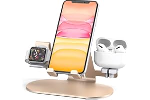 3 in 1 Phone Stand for Desk Aluminum Apple Watch Charger Stand Phone Holder for iPhone 14 13 12 11 All Series, iWatch Series 