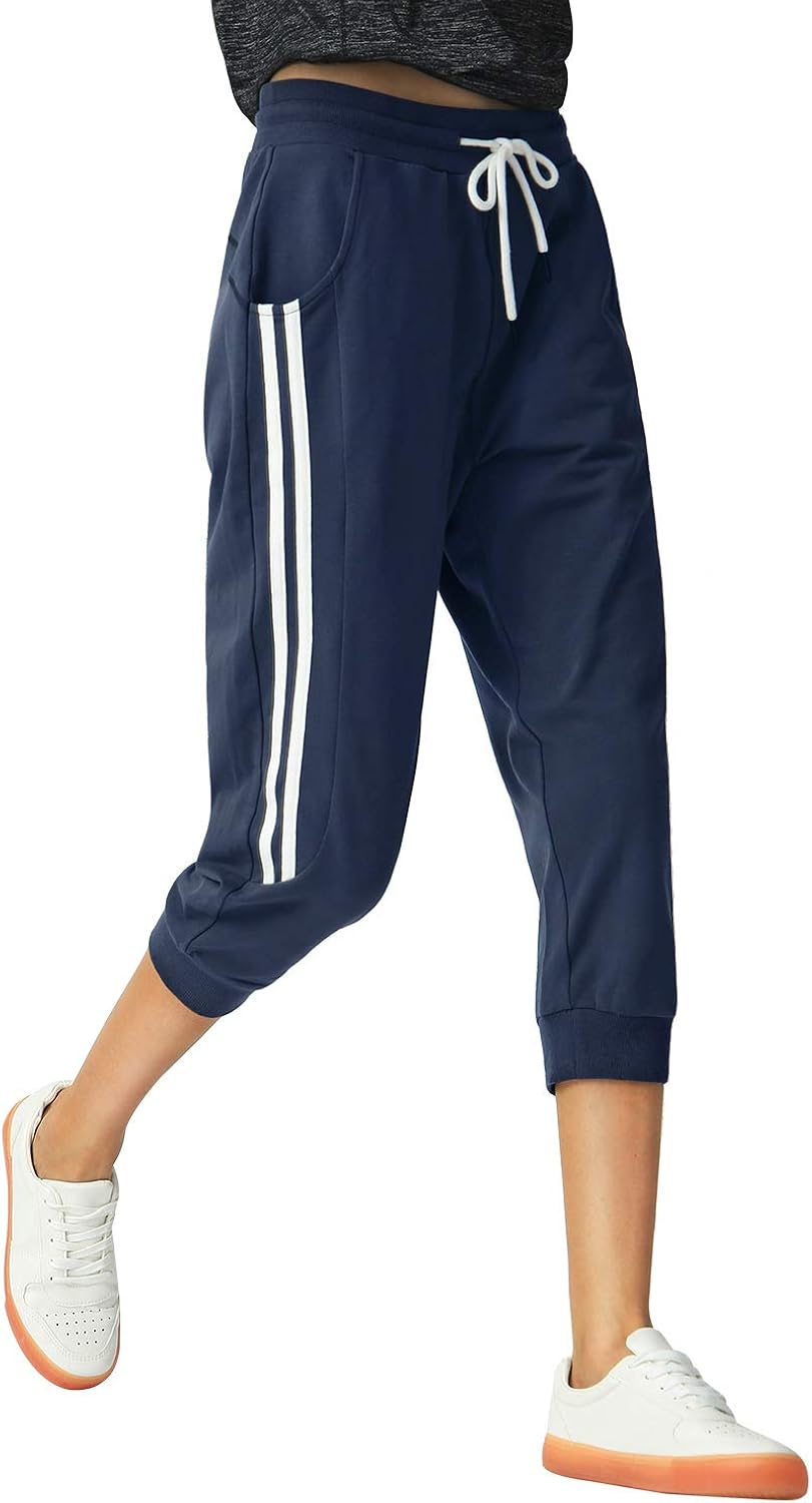 SPECIALMAGIC Sports Capri for Women Sweatpants Cropped Yoga Pants Running Joggers for Gym Daily: Clothing