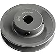 QWORK AK3558 Single Groove Web Sheaves, 3.55" OD 5/8" Bore V-Belt Sheave, A Belt Section, Cast Iron,for V-Belt