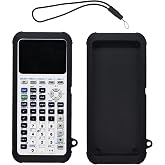 Case for Texas Instruments TI-84 Plus CE Graphing Calculator,WUNIAK Soft Silicone Protective Portable Cover with Lanyard,Anti-Scratch Shock Resistant Shell for TI-84 Plus CE/CE-T/CE-Python,Black