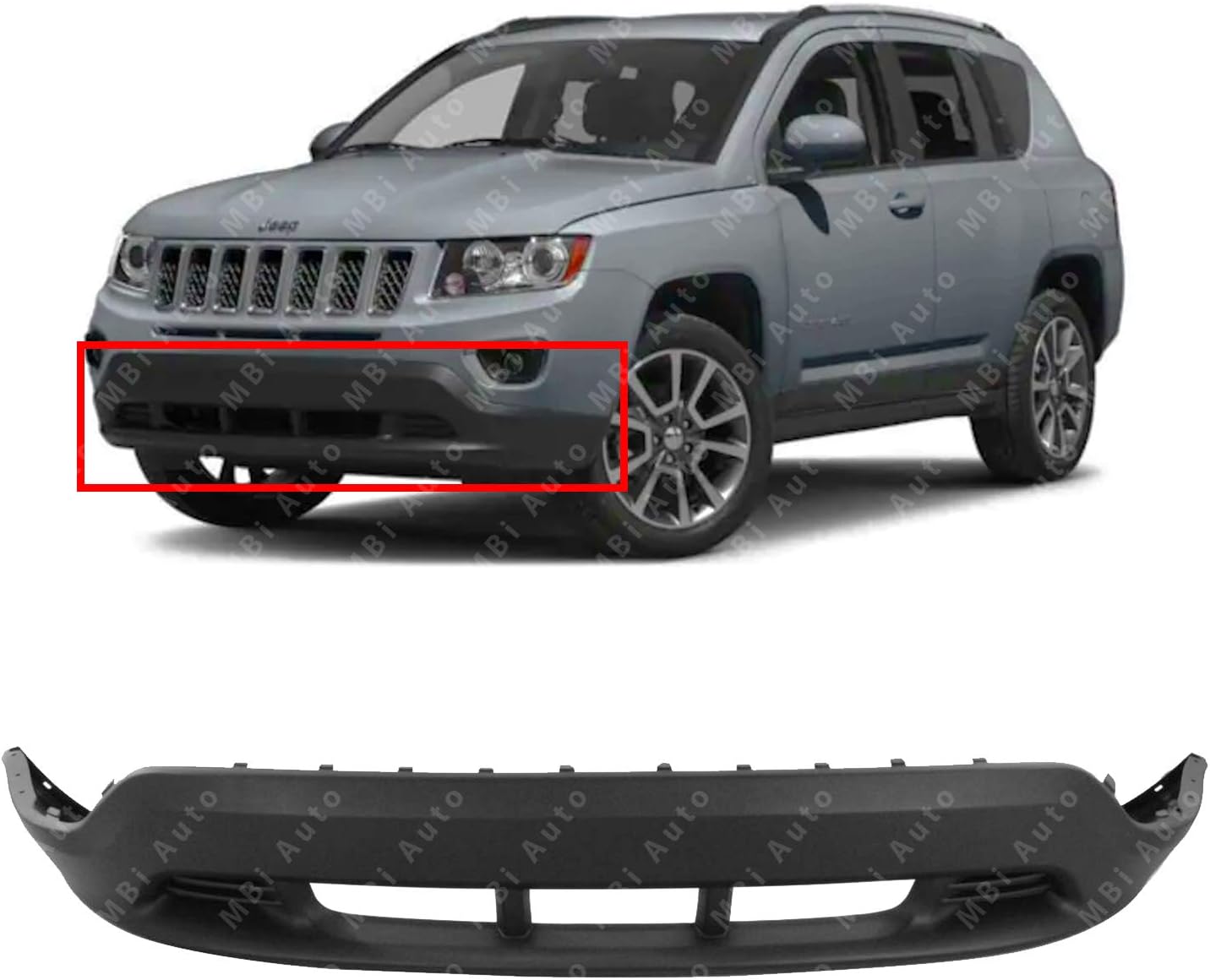 Front Bumper Cover Compatible with 20112017 Jeep Compass Lower Textured