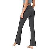 ODODOS Women's Crossover Flared Yoga Pants Cloud Feeling Soft High Waist Bootcut Leggings with Back Pocket -30" / 32" Inseam