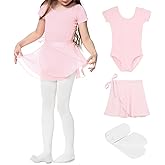 Toddler Ballet Outfit Ballet Leotards for Girls Dance Leotards Combo with Ballet Skirt Dance Tights Ballerina Dress 2-6 Years