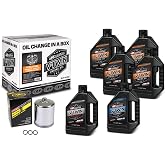 V-Twin Oil Change Kit Mineral w/Chrome Filter, Evolution