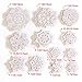 Surepromise 24pcs Lace Doilies Placemats Coasters Cup Mat Pad Round Crochet Cotton Flower Handmade,Vintage Mini Doilies Cloth Xmas Decoration Snowflake Flower DIY Craft, Beige & White, 2.8-7''