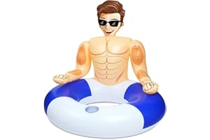 Silph PLC Pool Float, Inflatable Swim Ring with Cup Holder for Party, Pool Toys for Adult/Kids Relaxing & Pool Hunk Ring for Lifeguard