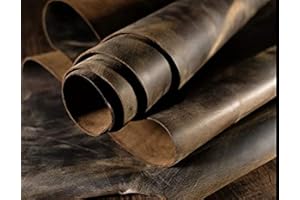 The Tannery Finished Full Grain Buffalo Genuine Leather Hides Crafts | Home Decor Leather Crafts Tooling Sewing Hobby Workshop Crafting Leather Hides Dark Brown 12x12