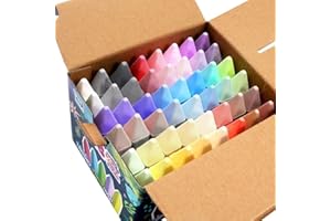 BEROXII 48 Gorgeous Colors Scented Neon Sidewalk Chalk, 48 PCS Jumbo Chalk for Outside for Kids, Activities, Cone Shaped Chalk Washable Paint on Chalkboard, Outdoor Street