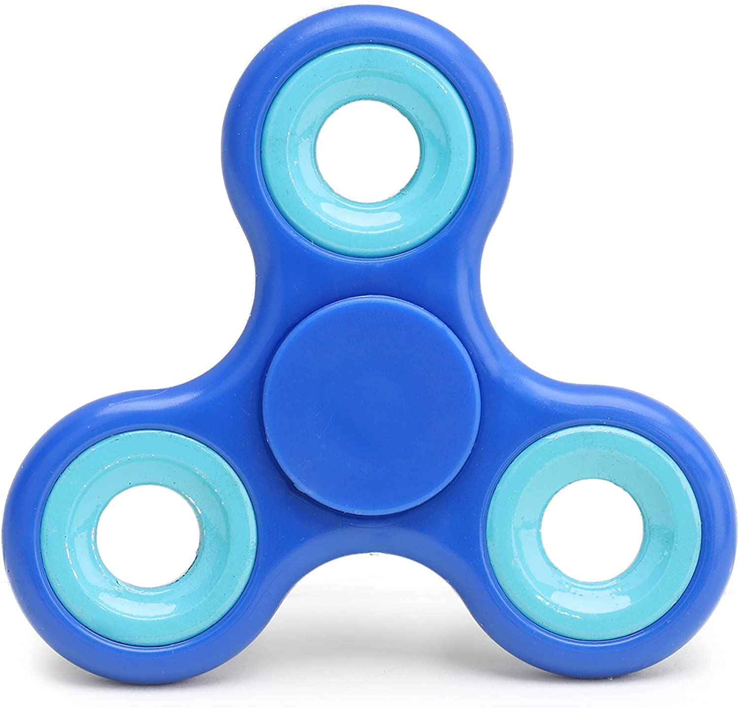 Toyland® Fidget Hand Spinner - Stress and Anxiety Relief - Assorted Colours (Dark Blue & Light Blue Rings)