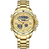 Weicam Men Luxury Dual Display Luminous Waterproof Analog Quartz Digital Wrist Watch Couple Watches