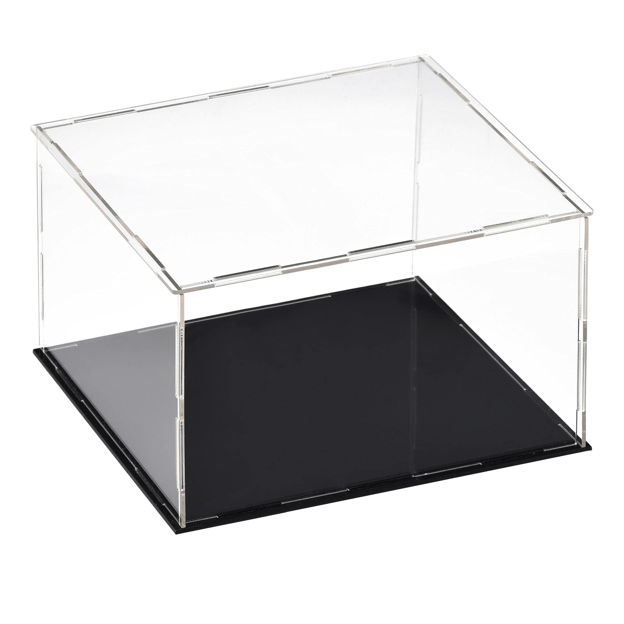 TA-VIGOR Acrylic Clear Display Case, 30 x 30 x 20cm Assemble Countertop Box Cube Organizer Stand Dustproof Protection Showcase with Black Base for Action Figures Toys Collectibles Home Storage — image 1