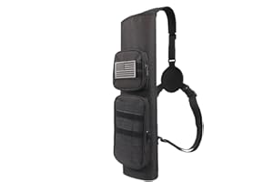 KRATARC Archery Back Arrows Quiver Bag with Molle System and Pockets for Hunting Shooting Target Practice