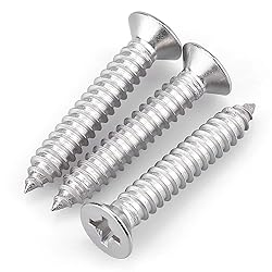 100 Pack #6 x 1-1/2" Flat Head Phillips Self