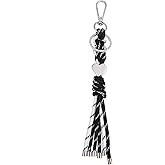 Winssigma Braided Rope Keychain for Women, Handwoven Heart Keyring for Purse Bag Charms