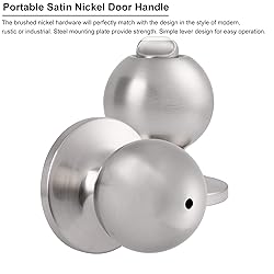 Knobonly 6 Pack Privacy Door Handle Satin Nickel
