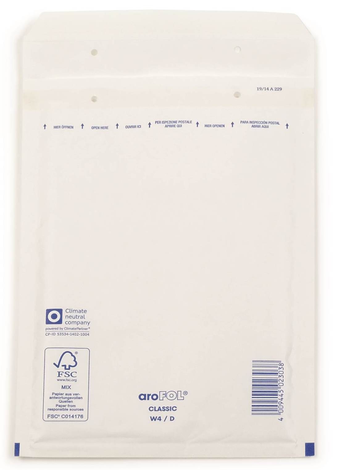 White FSC Size 4 Bubble Lined Envelope