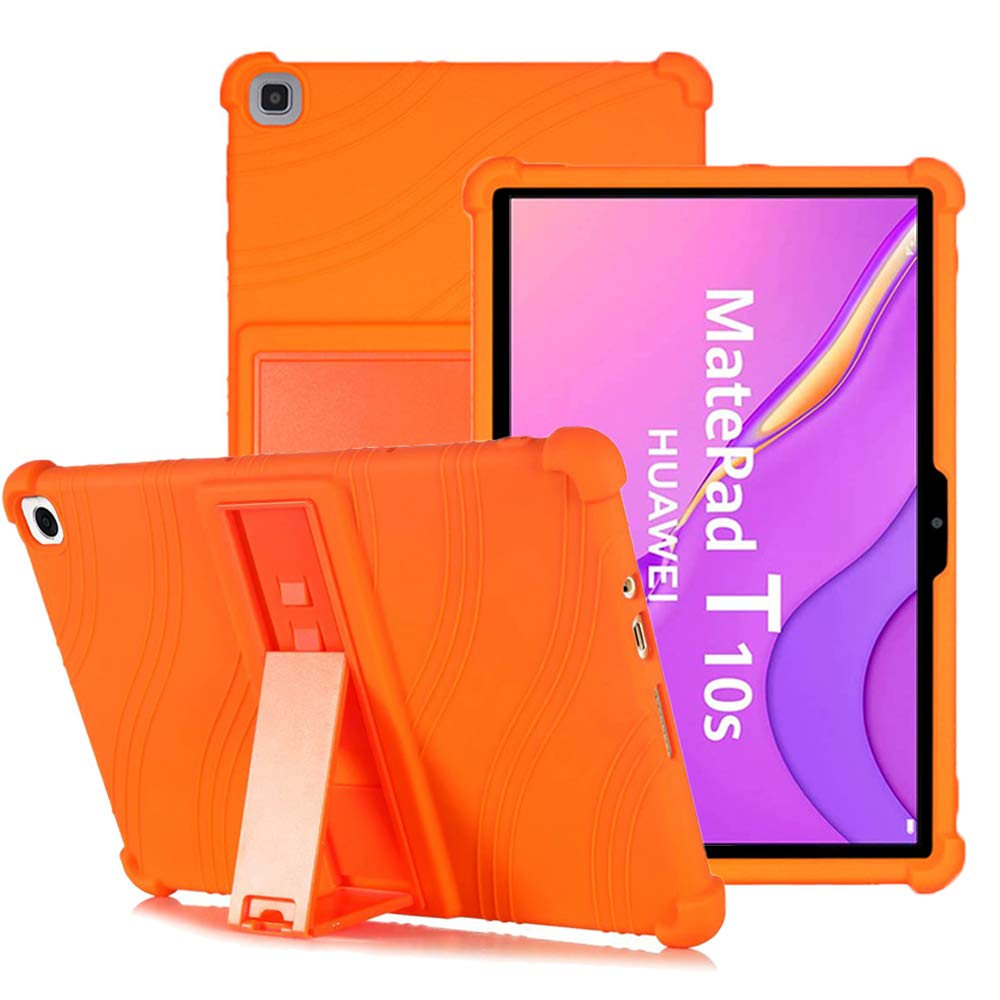 YGoal Silicone Case for Huawei MatePad T 10S/Honor Pad X8 10.1 - Light Weight Kids Friendly Soft Shock Proof Protective Cover for Huawei MatePad T10S 10.1 Inch, Orange