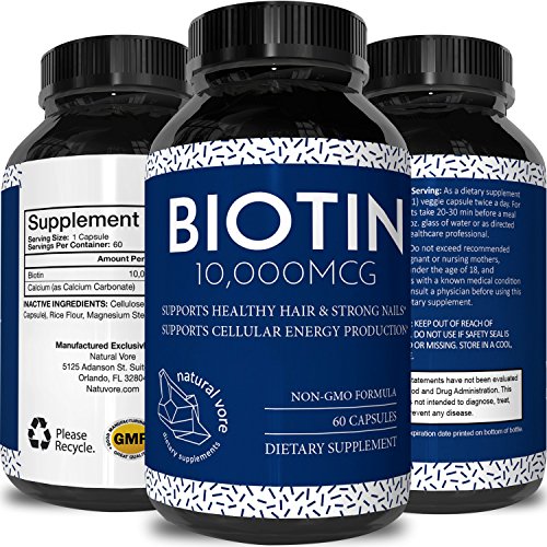 Pure biotin supplement – get thick shiny hair – strong nails …