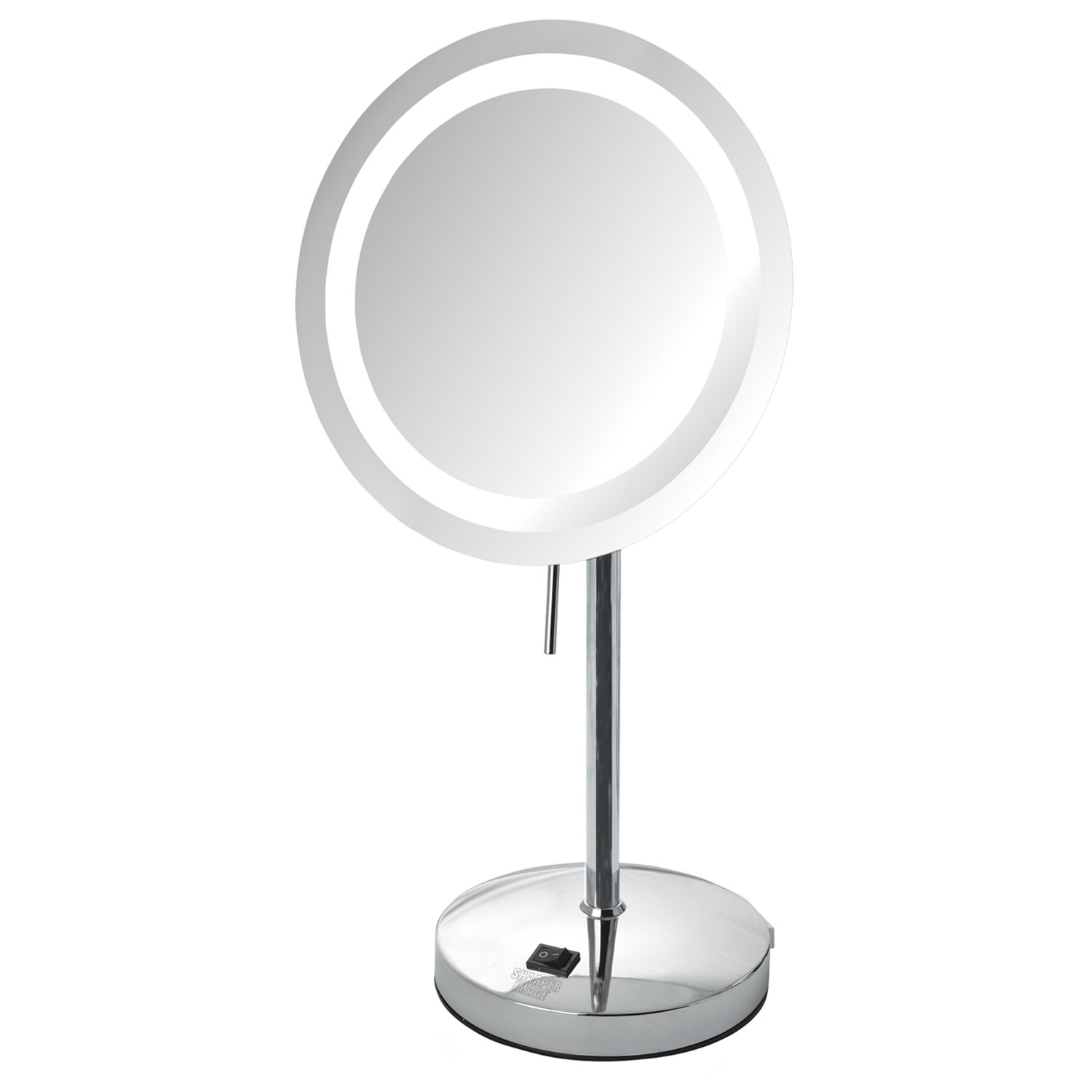 Sharper Image JRT950CL 8.5" Slimline Led Lighted Tabletop 8x Magnification Mirror, Chrome