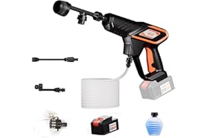 AIVOLT Cordless Pressure Washer, 800PSI Portable Power Washer Battery Powered Brushless Cordless Power Cleaner with 6-in-1 & 180°Rotating Nozzle, 40V Battery and Charger Included for Car Washing