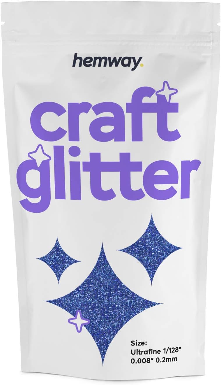 Hemway Craft Glitter Sapphire Blue Holographic 100g Ultrafine Glitter for Crafts Resin, Cosmetic, Nail, Face, Body, Festival