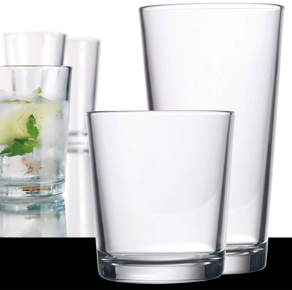 Photo 1 of Home Essentials 9650 Alanya 16 Pieces Drinkware Set, Clear