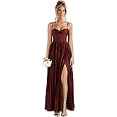 GODCUN Satin Bridesmaid Dresses 2026 for Women Spaghetti Straps Pleated Long Corset Formal Evening Dress