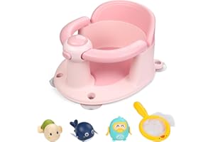 Babyally Baby Bath Seat for Babies 6 Months & Up,Infant Bathtub Chair with Suction Cup,Non-Slip,Safe Infant and Toddler Bath Seat for Sitting Up,Baby Bath tub Seat(Pink)