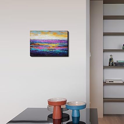 Amazon Co Jp Asmork 壁掛け 絵画 インテリア 絵画アート100 手描き モダンアートパネル 風景画 パネル 30 45cm ホーム キッチン