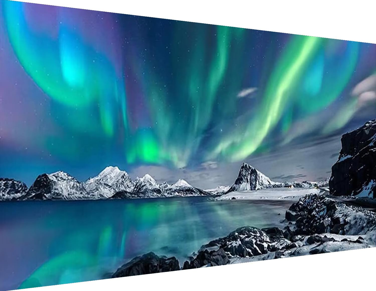 5D Diamond Art Painting ,Large Aurora Diamond Painting Kits for Adults,DIY Full Drill Crystal Rhinestone Lake Arts and Crafts,Gem Art Painting with Diamond Home Wall Decor Mountain,19.6X11.8 in